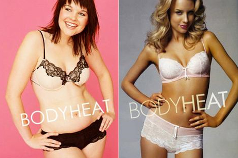 bodyheat lingerie models; plus size and thin