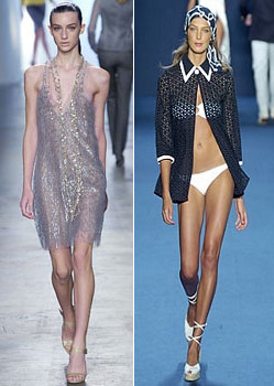 Daria Werbowy and another skinny high-fashion model.